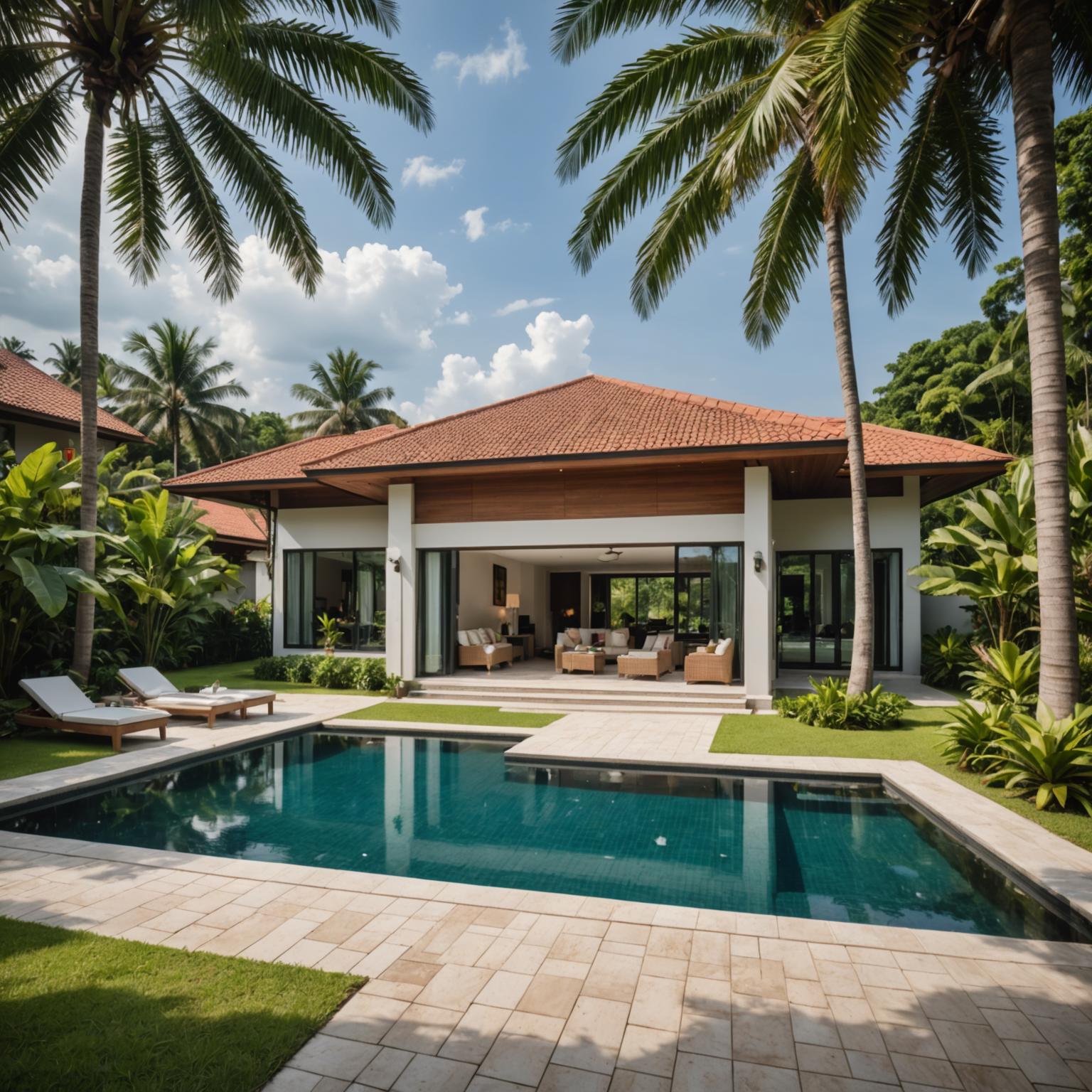 Newly finished clay tile roof on a modern Kuala Lumpur home