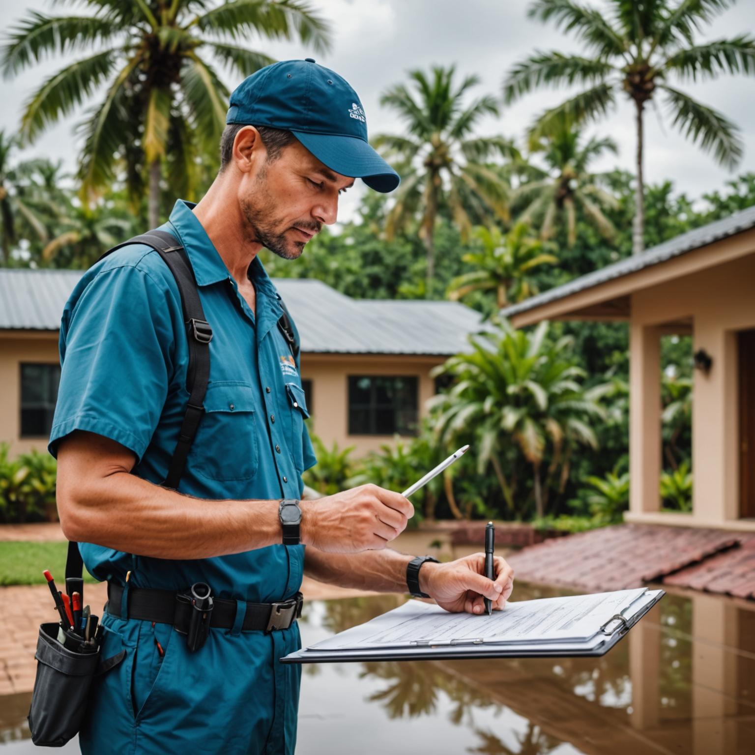 Homeowner reviewing a monsoon roof maintenance checklist